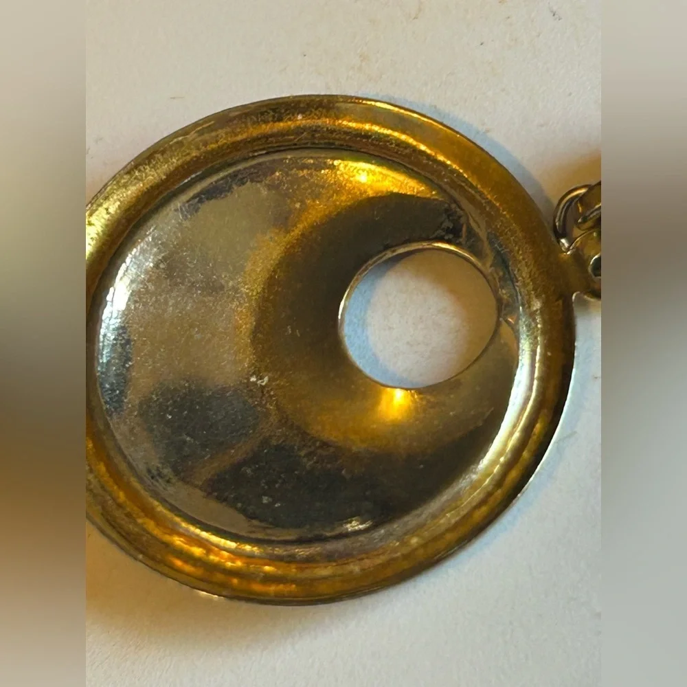 Vintage Navy Enamel Swirl Dangle Earrings Gold Tone Retro Statement Jewelry - Picture 8 of 9